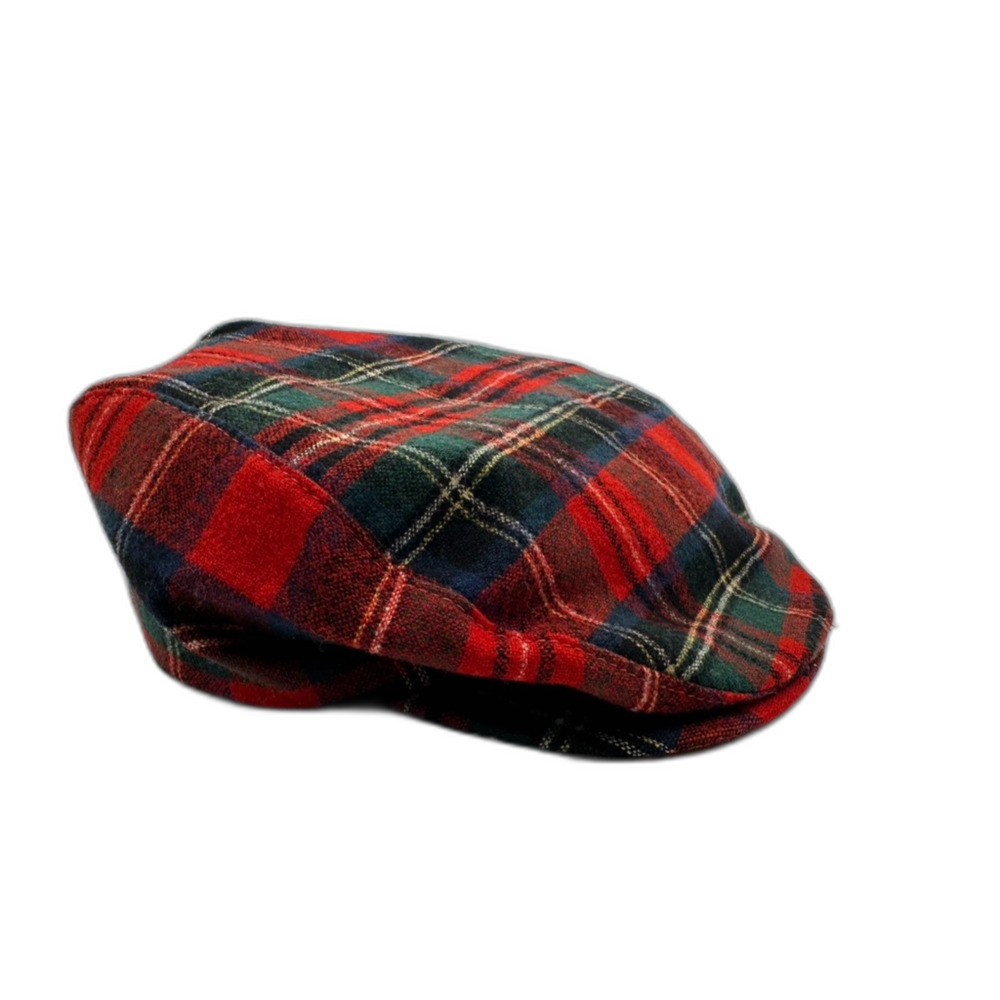 Vintage Pendleton Wool Newsboy Cabbie Flat Driving Plaid Tartan Cap Hat